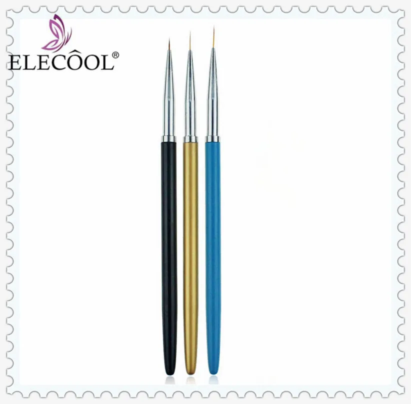 04 ELECOOL 3/1 шт Нейл-арт лайнер живопись кисточки для геля лак для ногтей, набор для маникюра Стразы акриловые деревянной ручкой полоса линии - Цвет: 04