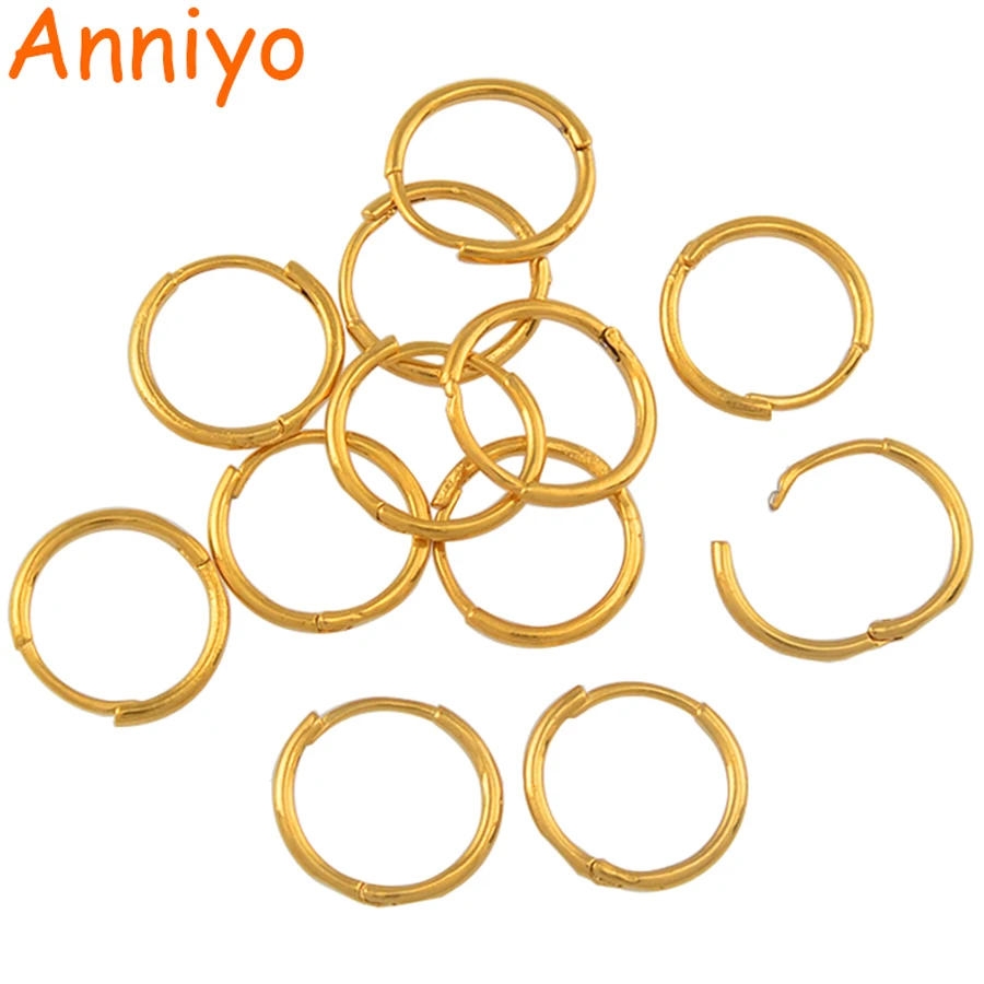 

Anniyo 24 пары/диаметр 1,6 см/маршаллоу золотого цвета пружинные кольца серьги для женщин девочек Kiribati Ювелирные изделия Подарки #141506