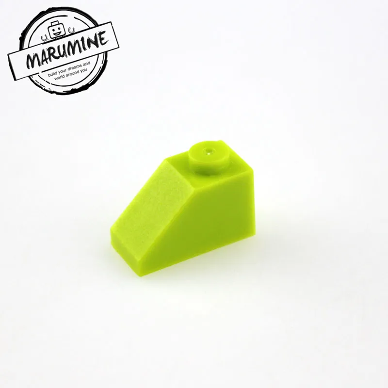 MARUMINE 200 шт/партия 2x1 кирпичи с откосом игрушки Классический создатель MOC строительные блоки развивающий DIY строительный набор для детей - Цвет: Светло-зеленый