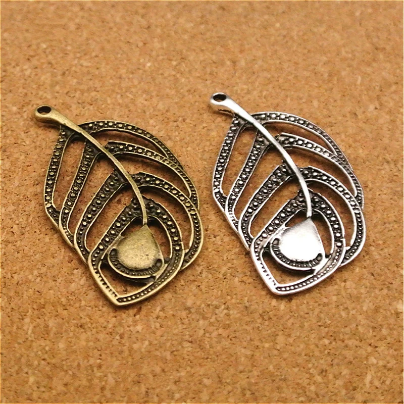 

20pcs/lot Antique Silver European Style Hollow Tree Leaf Vintage Alloy Pendants Diy Charms Jewelry Findings Accessories 49X27MM