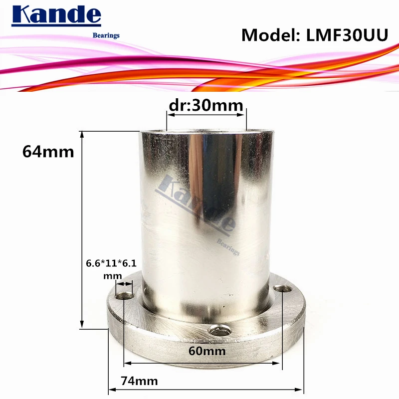 Подшипники Kande LMF30 UU 1 шт./лот LMF30UU круглый фланец линейный шариковый подшипник 30 мм
