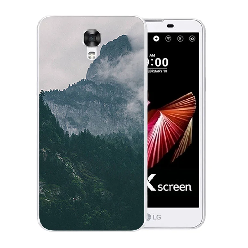 Soft TPU Phone Cases For LG X Screen / View K500N K500DS Landscape Pattern Silicone Back Cover Shell |