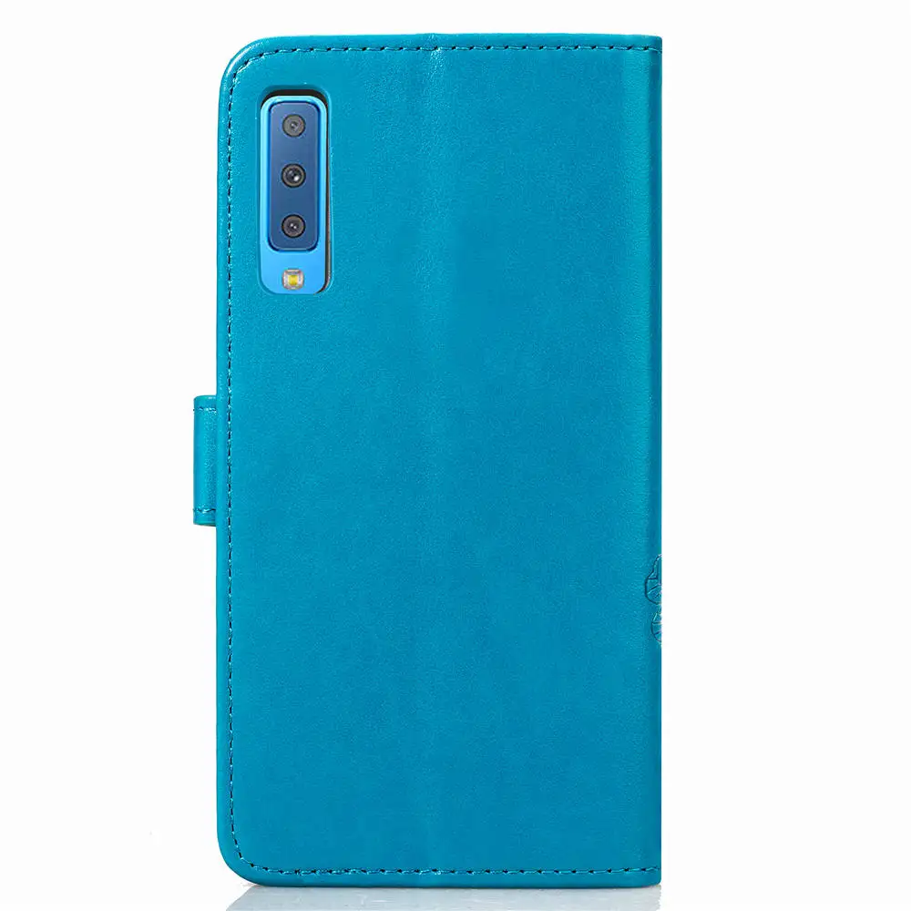 Мягкий кожаный чехол кошелек с откидной крышкой для Samsung Galaxy A7 2018 SM A750F A6 A8 Plus J2 Core A3
