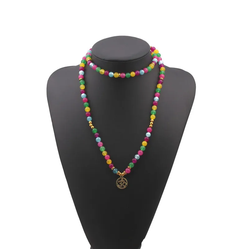

7 Chakra 108 beads bracelets Tibetan buddha prayer Meditation bracelet women long Sweater chain Necklace Charm Energy Bracelet