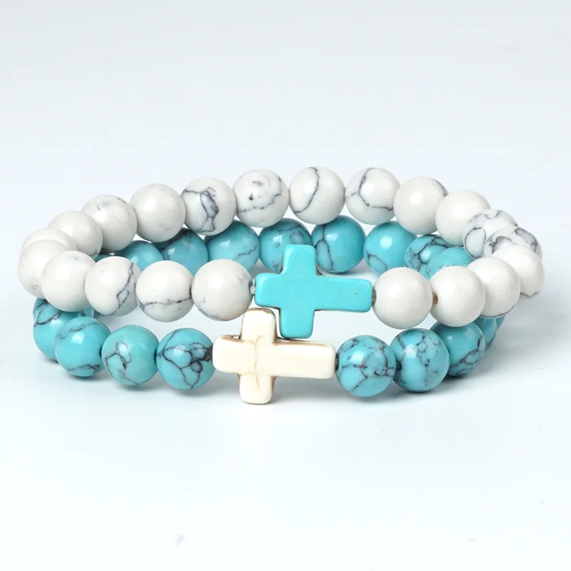 2 шт./компл. подвески из камня браслет белая бриллиант для женщин и мужчин молитва