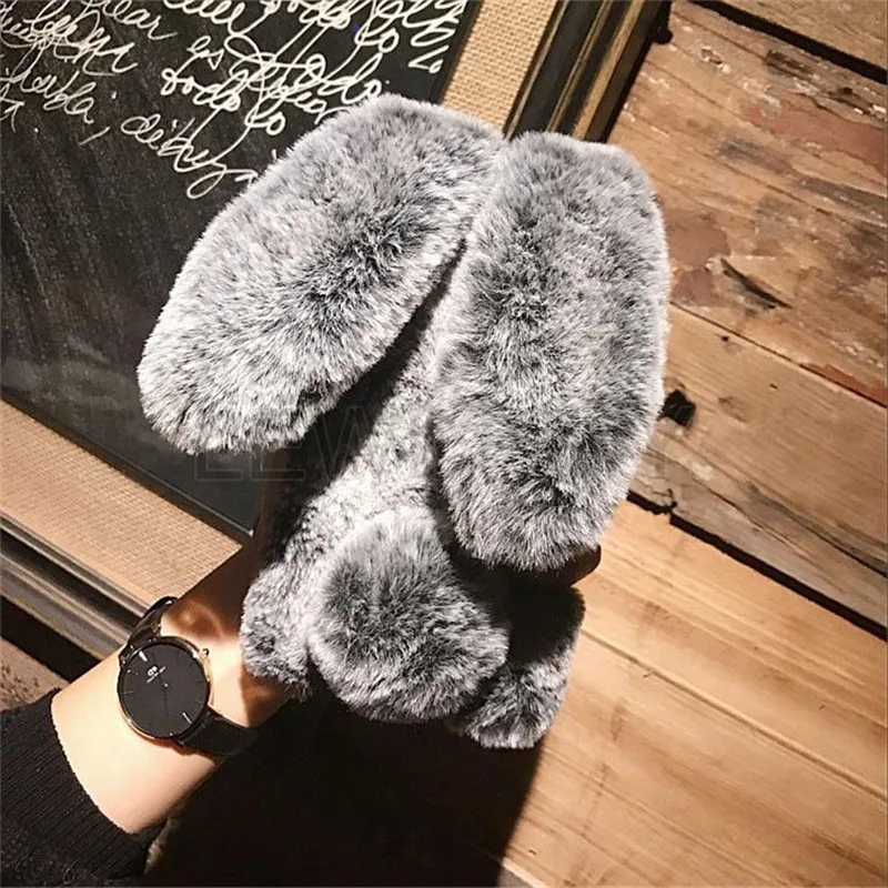 Rabbit Hair Fur Fluffy Phone Case for samsung galaxy M10 M30 S M20 A10E J4 J2 Core Note 10 J6 PLUS 2018 J7 NEO Grand prime pro |
