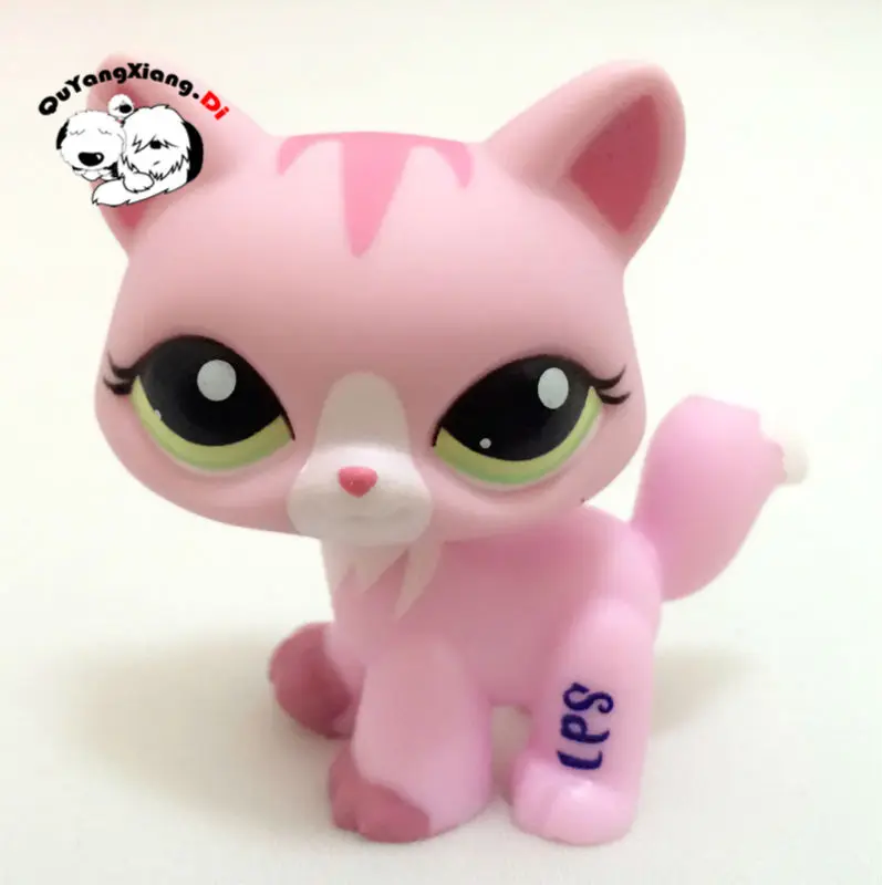 

CWM019 Pet Shop Animal Rare Cat Kitty Pink Cat doll action Figure kitten