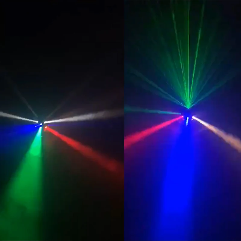4pcs/ Led beam+ laser 2-in-1 effect light 16pcs 3w led rgbw+1pcs 60mw green laser /beam lights laser light