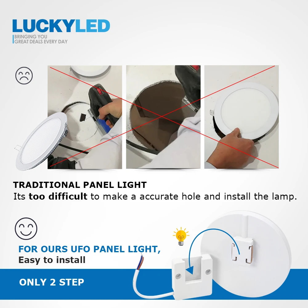 LUCKYLED-lámparas de techo modernas para sala de estar, lámparas de habitación Led acrílicas para Baño