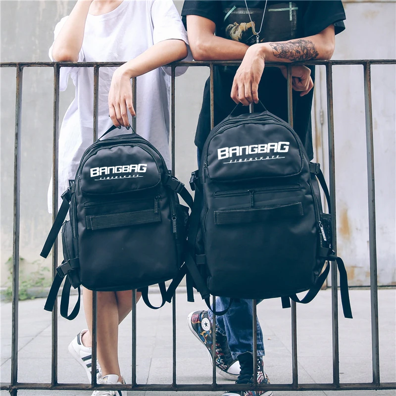 

2019 New Oxford Fabric Double Rocker Bags Skateboard Backpack Lovers Bags Black Students Bags Skateboard Bags Free Shipping