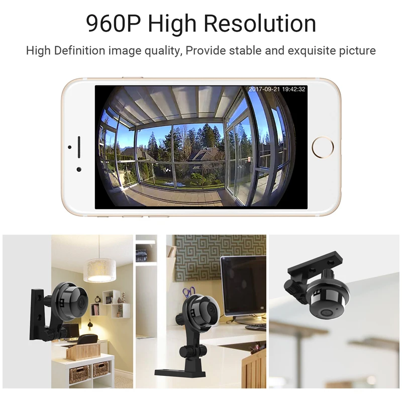 1MP панорамная камера 180 CCTV 720P IP Wifi Camara рыбий глаз мини камеры видеонаблюдения