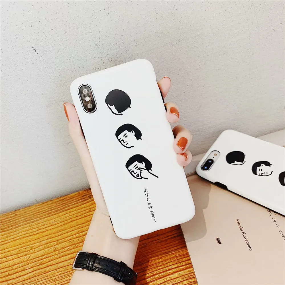 Мода абстрактный японский короткие волосы девушка чехол для iPhone X в виде ракушки 6