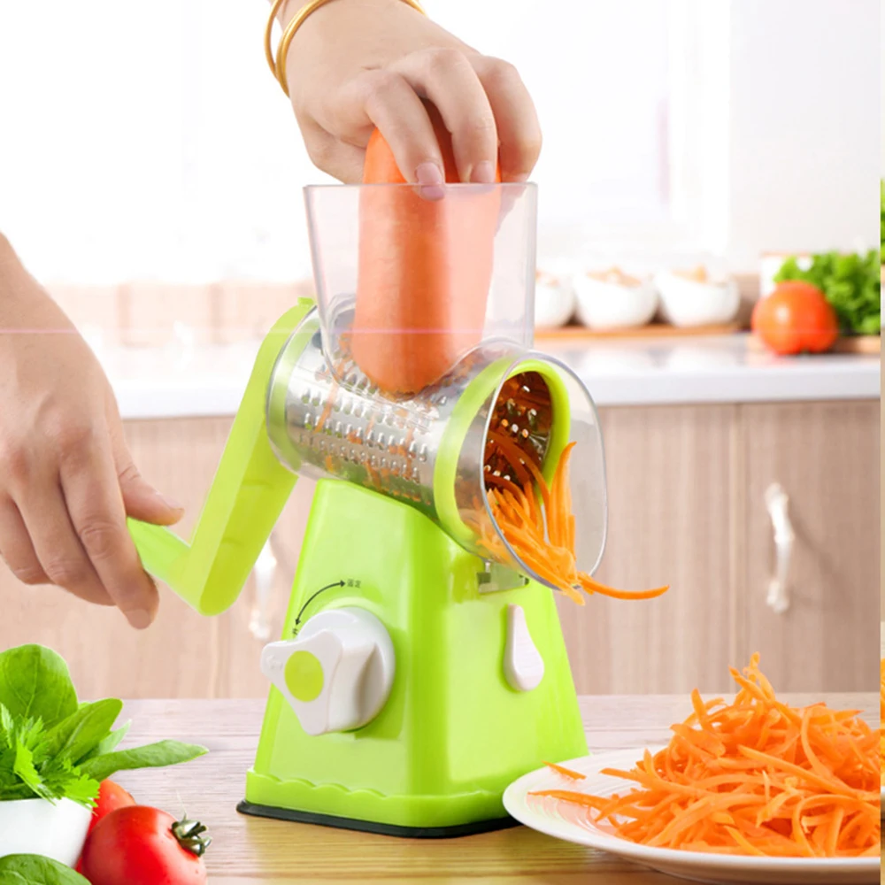 

Home Use Plastic Containers Hand Roller Vegetable Cutter Slicer Kitchen Tools Pro Round Slicer Potato Cheese Kitchen Gadgets