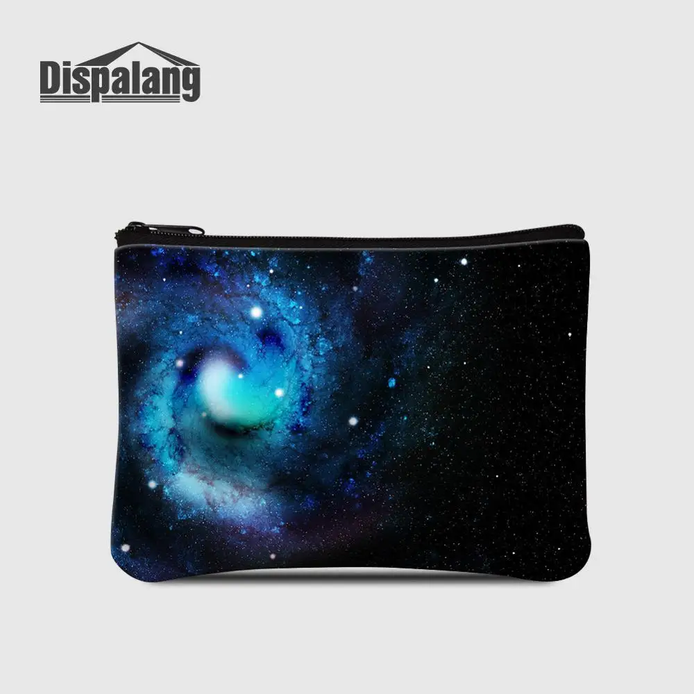 Dispalang Universe Galaxy принт женский кошелек на молнии брендовый Кошелек для монет дизайнерская открытка чехол для телефона Девочки Мальчики Дети деньги сумка - Цвет: Темно-серый
