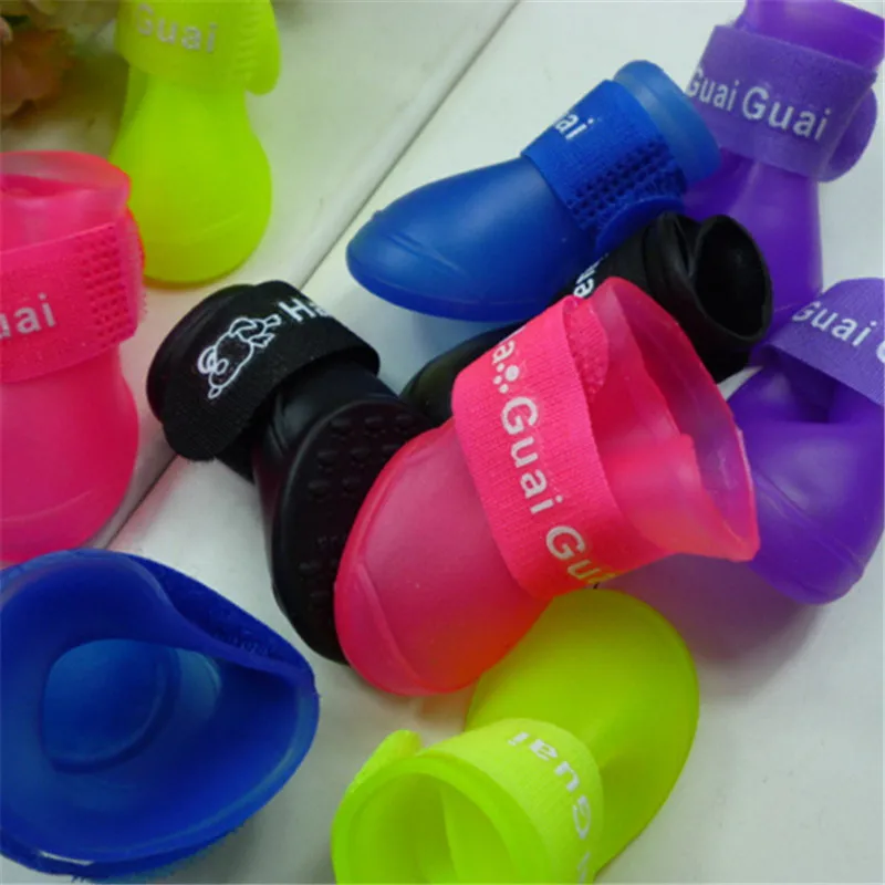 4 шт. резиновые ботинки для собак карамельных цветов | Дом и сад