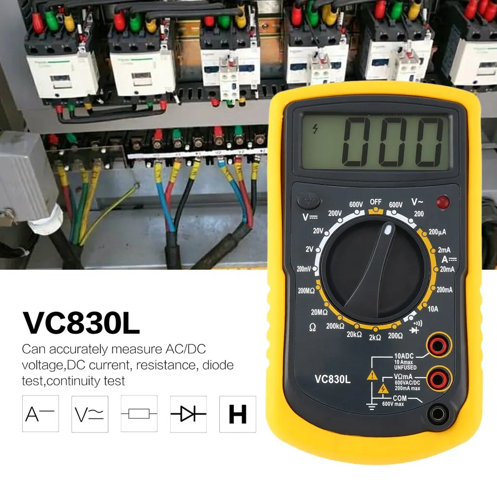 JTW VC830L 1999 Portable Backlight LCD Digital Multimeter AC/DC Voltmeter Ammeter Diode Resistence Continuity Tester | Инструменты