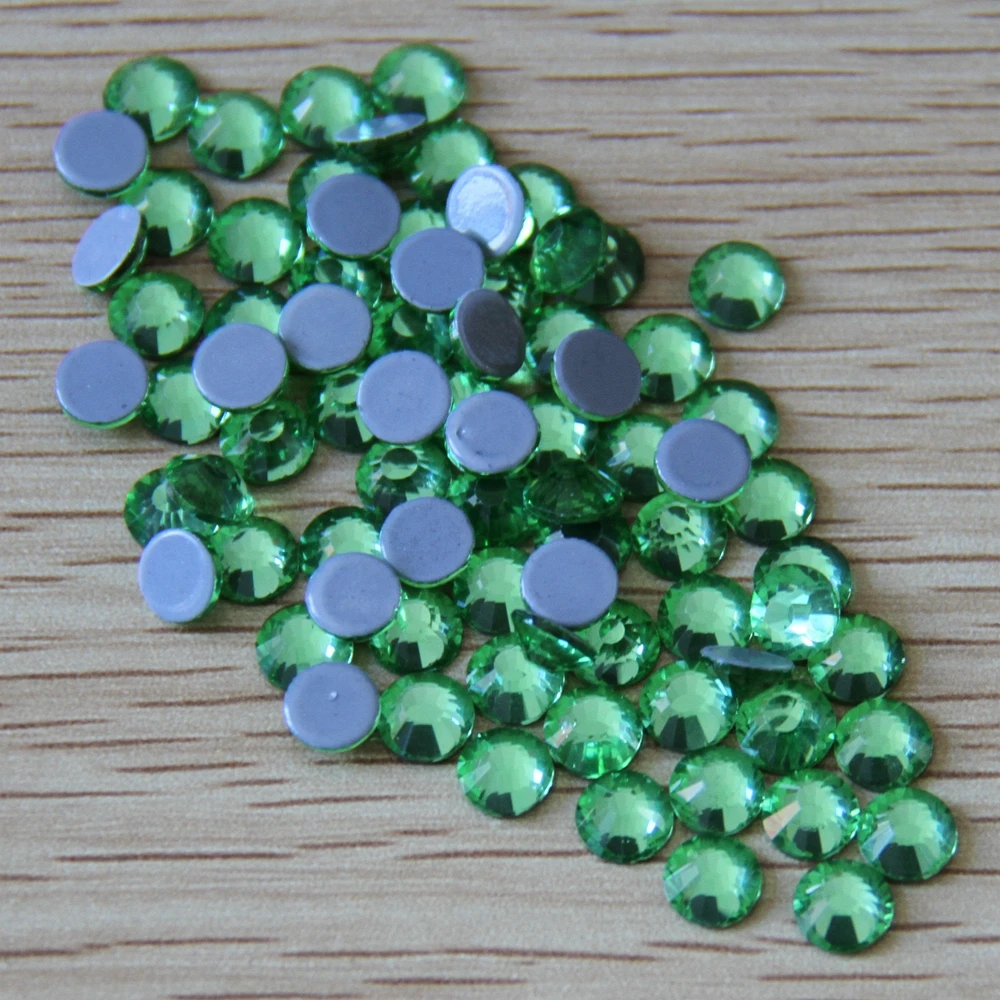 SS6-SS30 Crystal Glass Hotfix Rhinestone Grey Flatback Iron On Light Green Good Quality Stone For Garments Shoes Dress Decor | Дом и сад