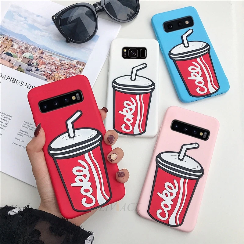 Силиконовый 3D чехол cola для samsung galaxy s10 plus s10E 5G s8 s9 s7 s6 edge note 9 8 5 милый мягкий из ТПУ