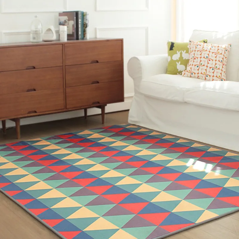 

Modern Geometry Triangle Print Carpet For Child Living Room Bedroom Crawl Game Rugs And Carpets Kids Room Floor Mat Decor Carpet