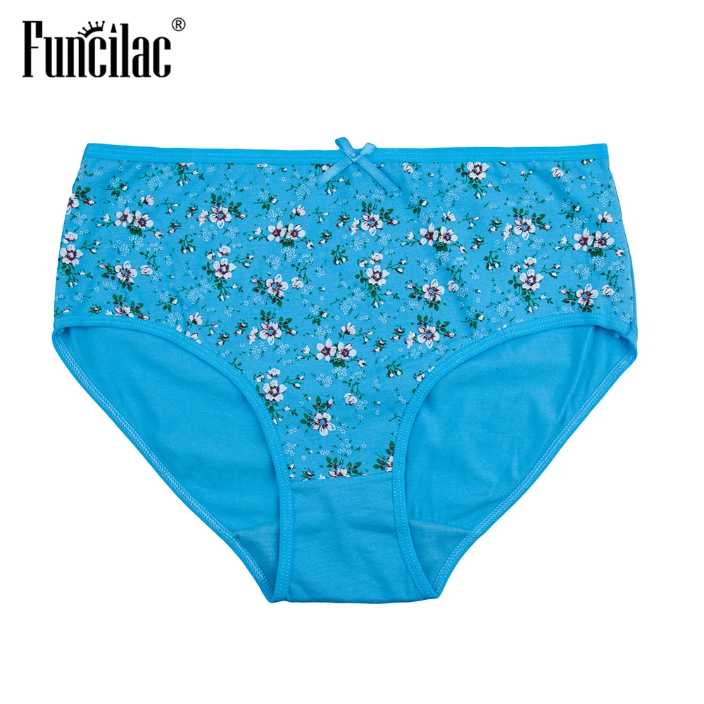 FUNCILAC/нижнее белье большого размера женские трусы с цветочным принтом