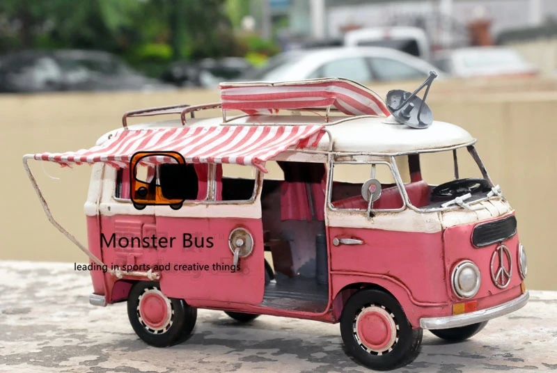 Симпатичный Классический ретро автобус 100% ручная работа фототрейлер для дома на