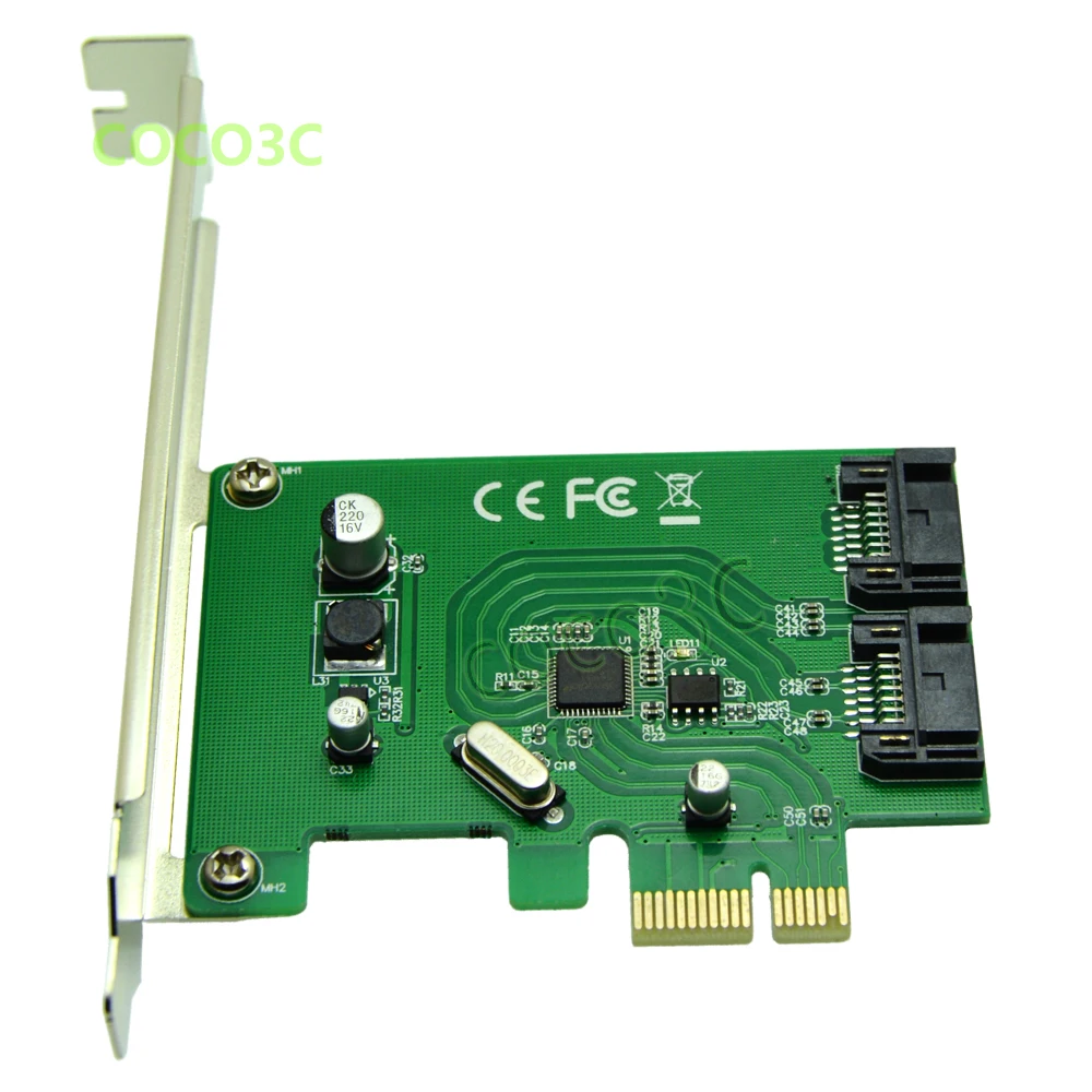 Внутренний 2 порта SATA 6 Гбит/с PCI Express контроллер карта с низкопрофильным