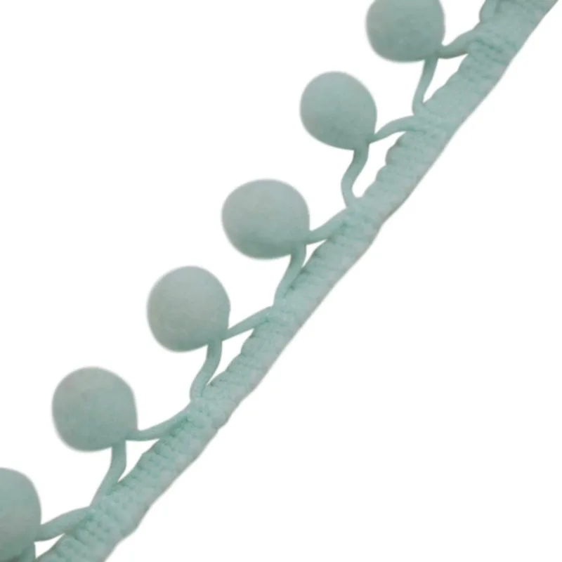 Mint green Кружевная Ткань 5 ярдов Швейные аксессуары помпон отделка украшения с помпонами кисточка шар лента с бахромой DIY материал одежды - Цвет: Mint green