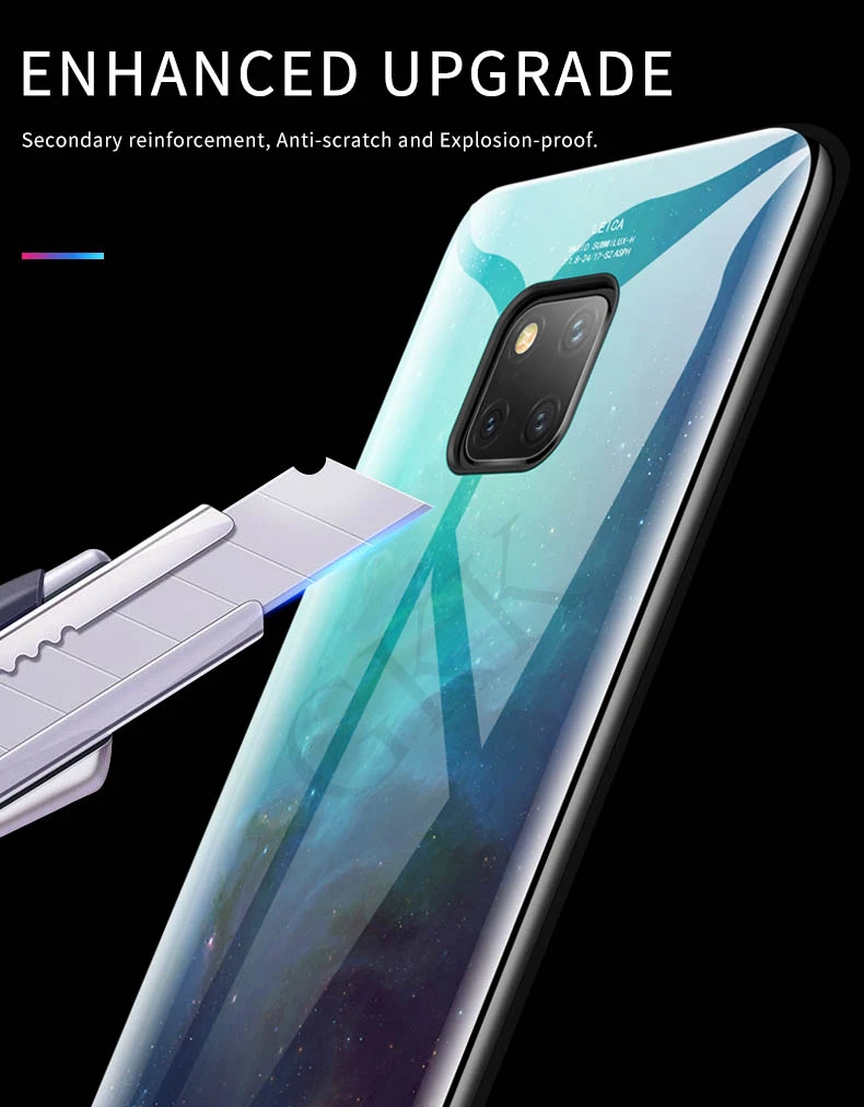 Роскошный чехол GKK для huawei mate 20 pro, мягкий чехол из закаленного стекла с бесплатной пленкой для телефона mate 20 pro Coque Funda
