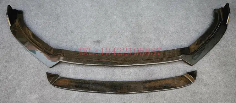 FRONT LIP D Автомобильный передний разветвитель из углеродного волокна для губ+ спойлер на бампер+ Диффузор на задний багажник для Audi A3 Sline S3 Sedan - Цвет: FRONT LIP D