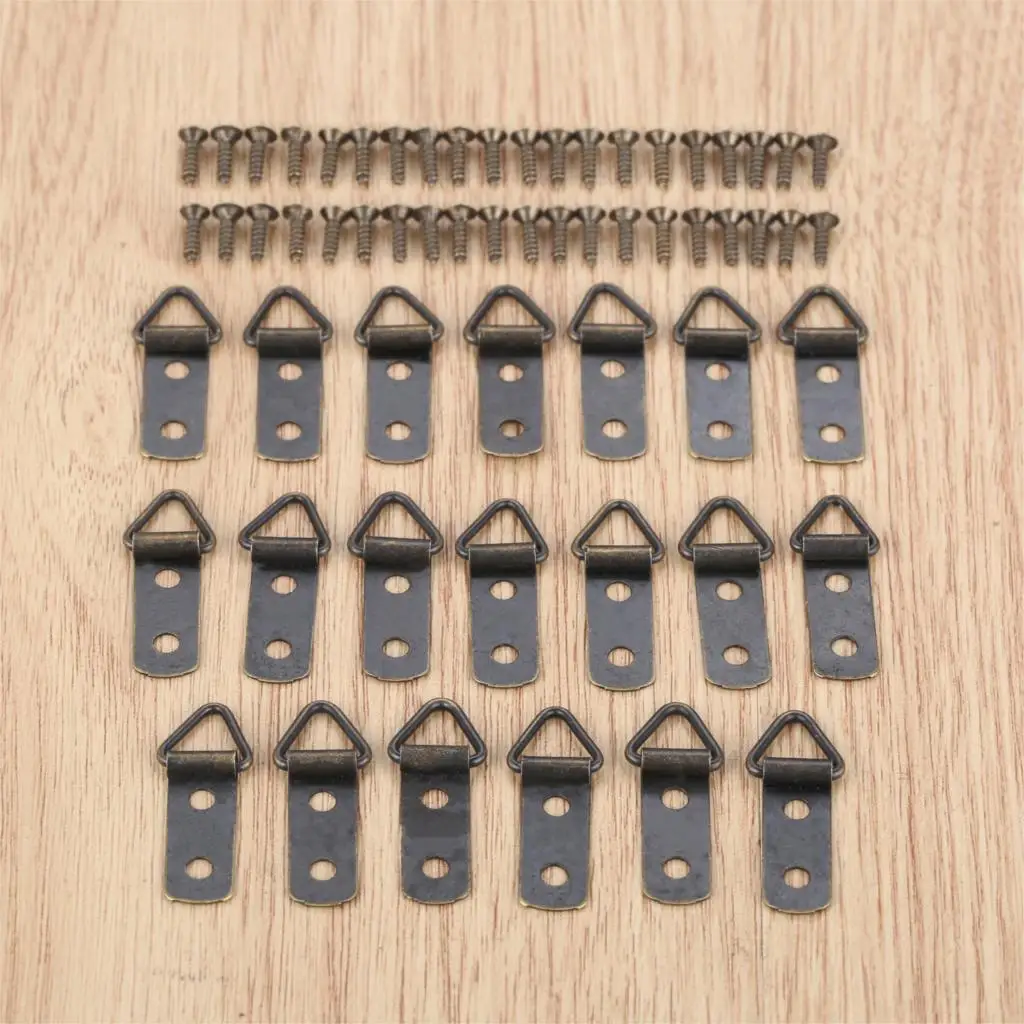 F 30X8.5mm 20PCS DRELD 5/20 шт. цинковый сплав с d-образным кольцом настенная рамка для картин фото с изображением картины маслом зеркало в раме подвесные крючки с винтами Бронзовый/серебристый тон - Цвет: F 30X8.5mm 20PCS