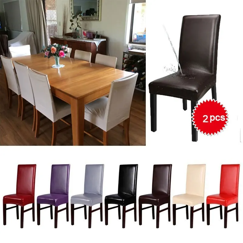 2 шт./лот эластичный искусственная кожа дома сиденье стула крышка водостойкие и