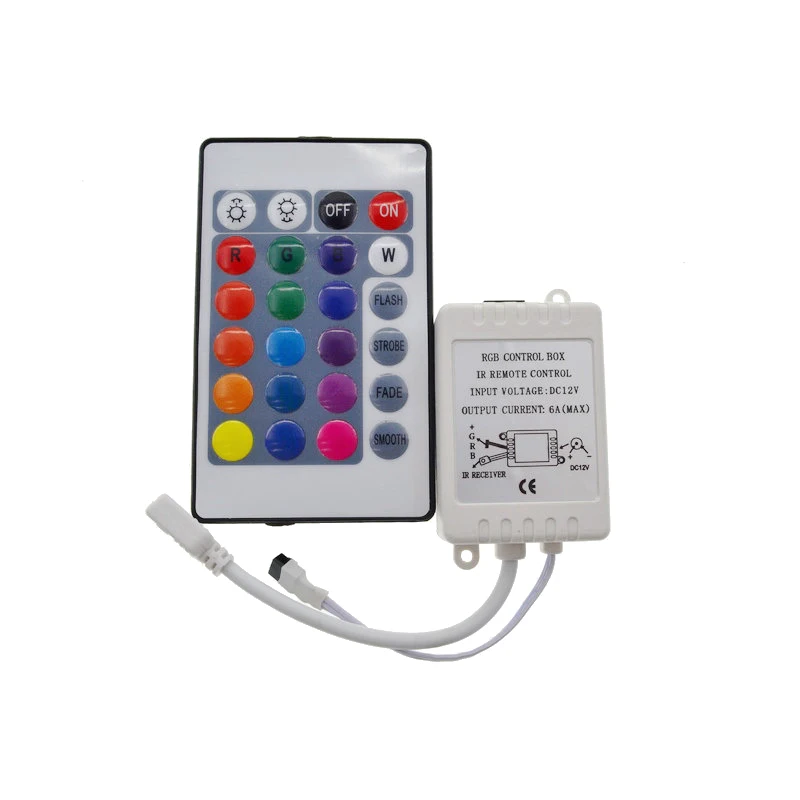 Светодиодная лента LED RGB контроллер DC12V мини 44/24 ключ ИК пульт дистанционного