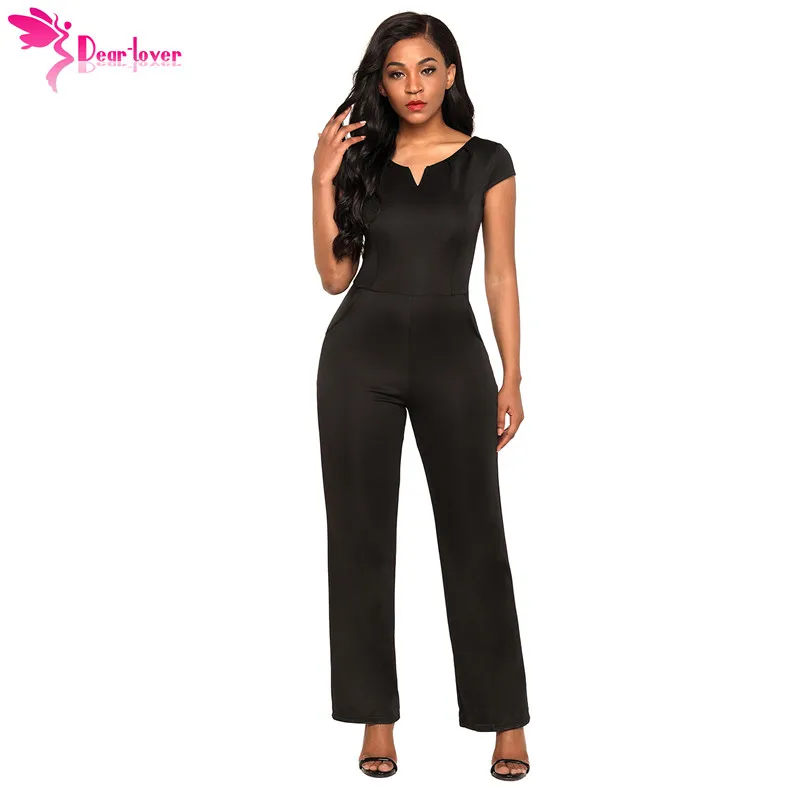 Dear Lover элегантный комбинезон женский черный повседневный модный Карманный с