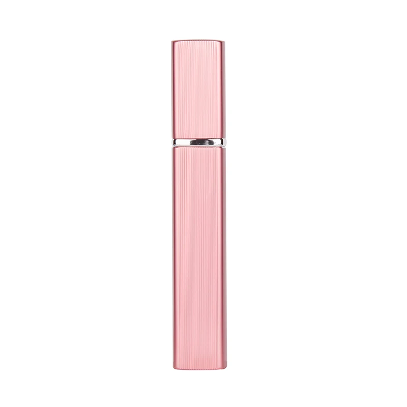 Pink 1 шт., 6 цветов, металлический чехол, стеклянный резервуар, 12 мл, флакон для духов, алюминиевая насадка, Заправляемый спрей, флакон для парфюмерии, косметический стеклянный контейнер - Цвет: Pink