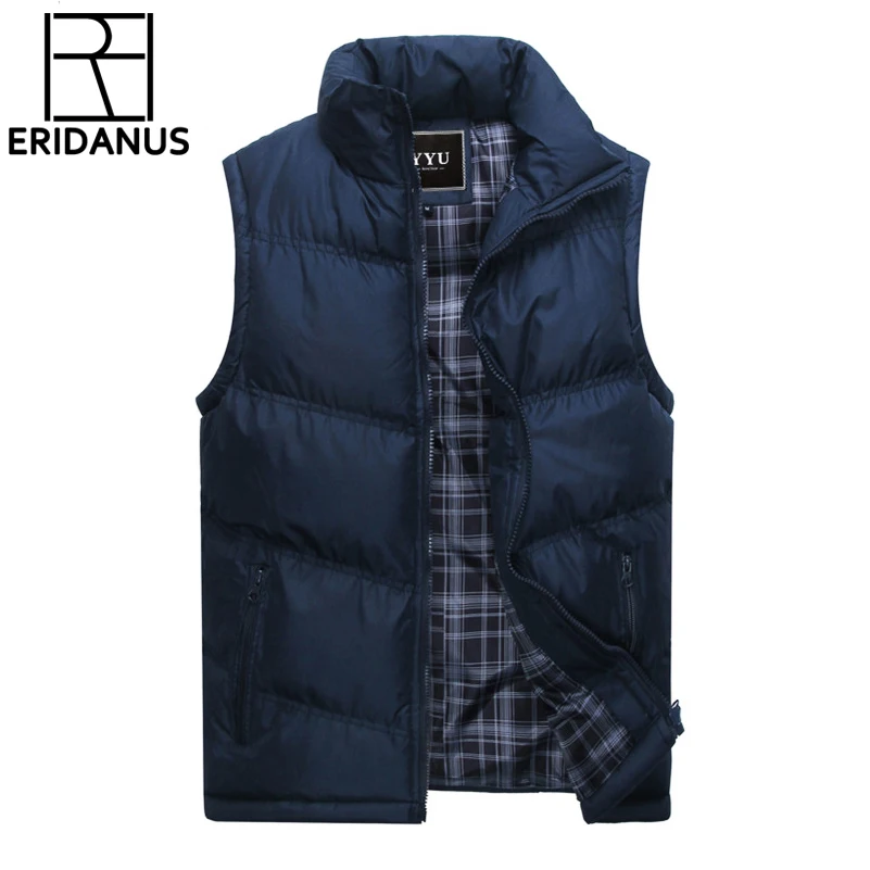 Новый бренд мужская куртка без рукавов жилет Зимняя мода повседневные пальто