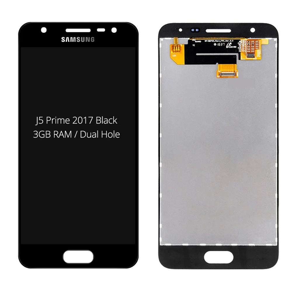 Double Hole Black Для samsung Galaxy J5 Prime G570 G570F On5 G5700 G571 ЖК-дисплей Дисплей кодирующий преобразователь сенсорного экрана в сборе Замена - Цвет: Double Hole Black