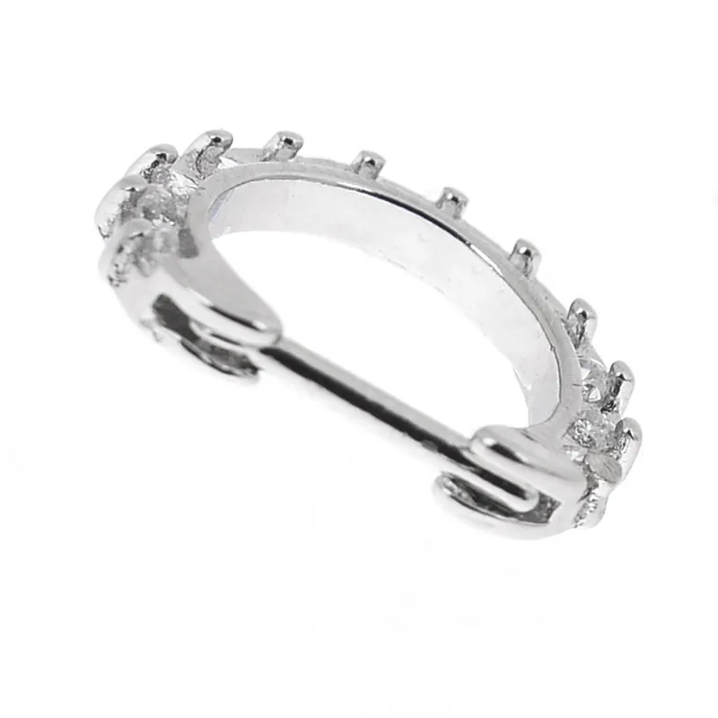 Женская перегородка для пирсинга носа кольца подковы стразы из нержавеющей