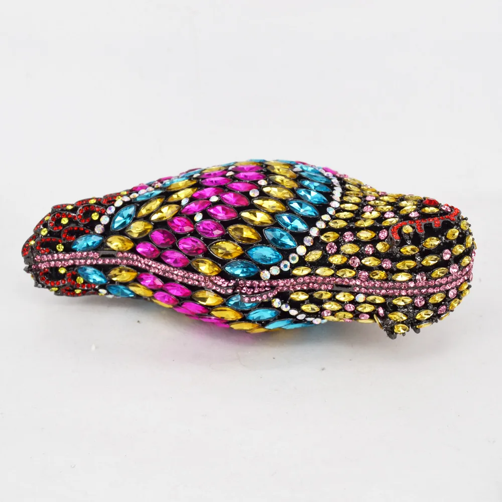 Новейшая дизайнерская вечерняя сумочка с кристаллами в виде животного