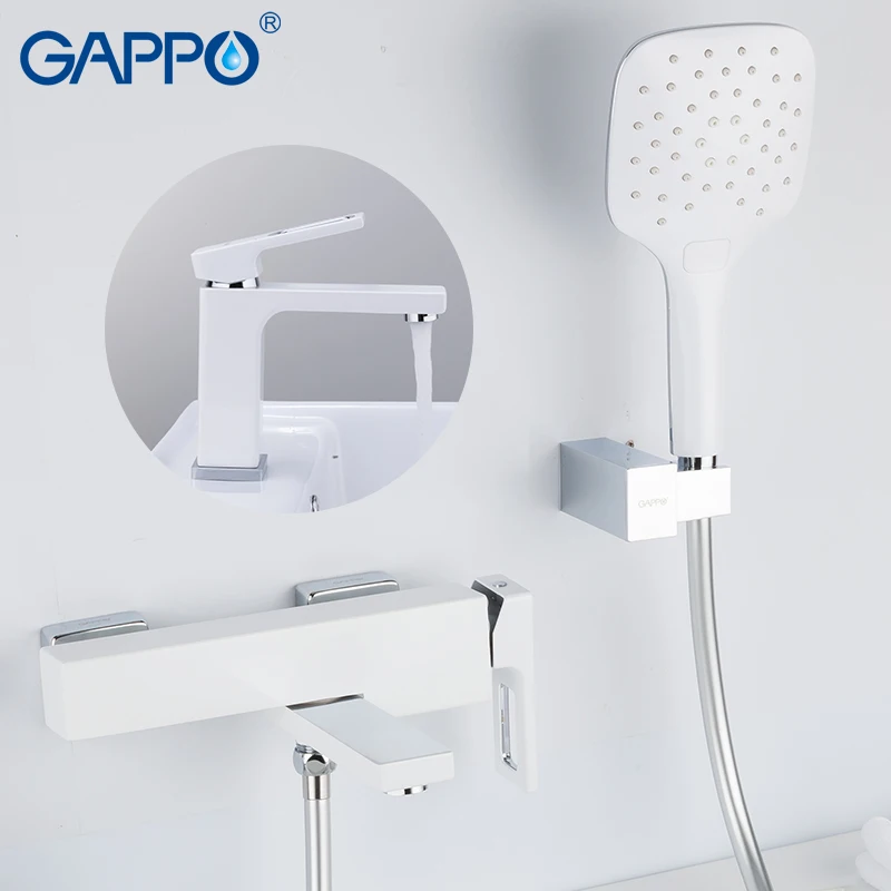 

GAPPO Shower system waterfall brass chrome bathroom shower faucet mixer bathtub tap with basin faucet mitigeur baignoire