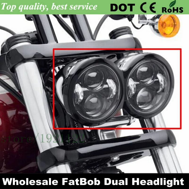 Для Harley Dyna Fat Bob Motor Style головное освещение черный 4 65 дюйма для FXDF Fatbob светодиодные
