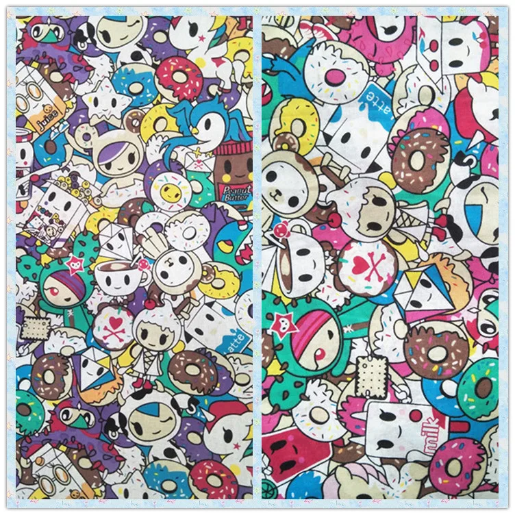 100*145 см мультфильм животных хлопчатобумажная ткань для шитья Diy ручной работы