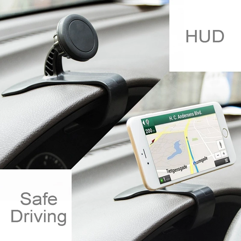 Fimilef универсальный магнитный держатель для телефона вращающийся HUD Dashboard крепление металлический держатель телефона для машины Подставка для сотового телефона iphone безопасное вождение