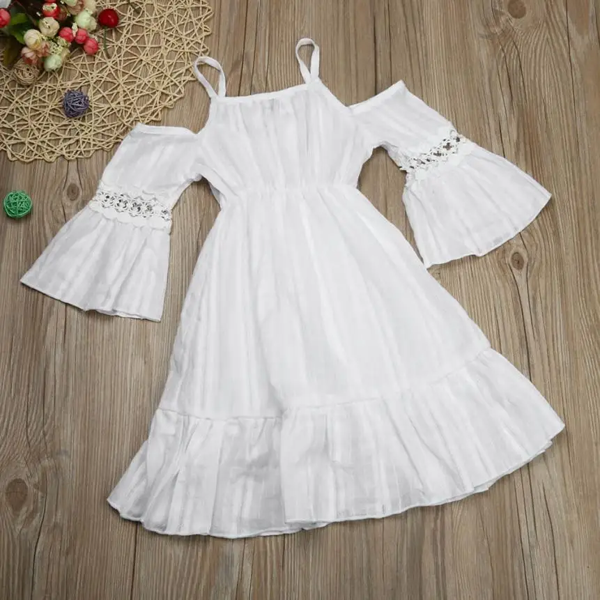 2017 beachwear girl dress white lace kids baby clothes summer dresses for weeding party Girls vestido infantil | Детская одежда и