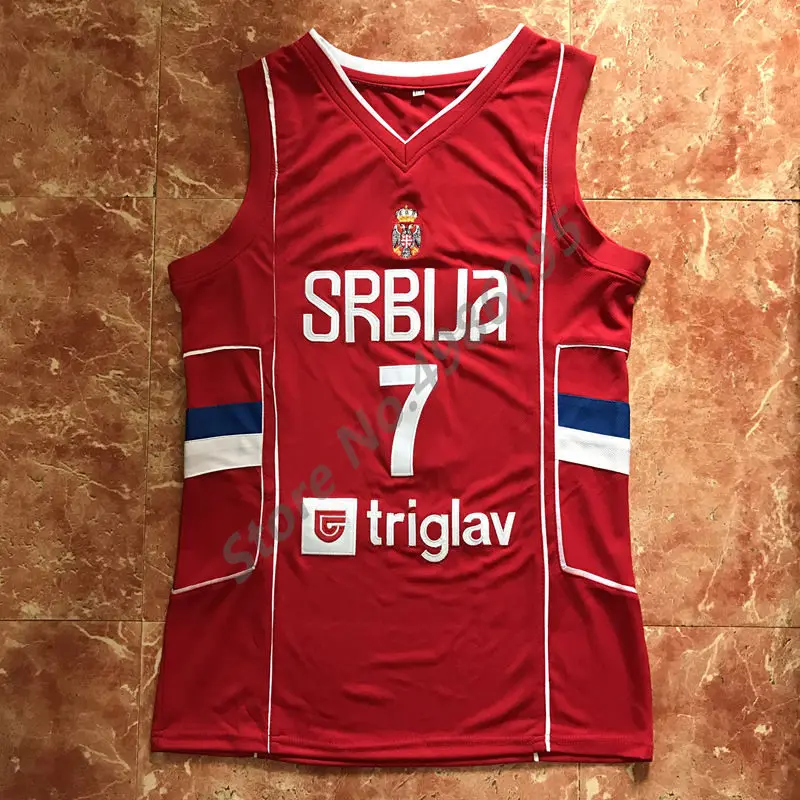 #7 Богдан Богданович Srbija Сербия Ретро Баскетбол Джерси мужские сшитые на заказ
