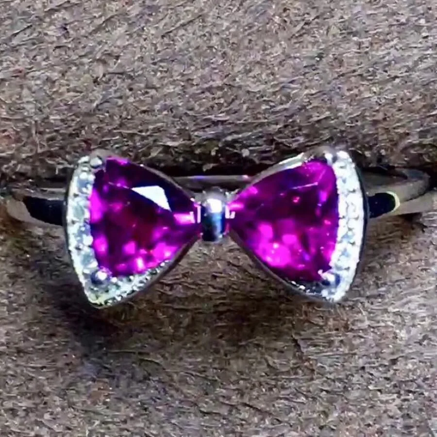 

Uloveido кольцо с бабочкой из натурального граната, серебро 925 пробы, 5*5 мм * 2 шт. сертифицированные красные драгоценные камни Свадебные ювелирны...