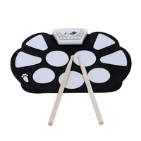 electronic drum set folding drum pad silicon percussion pad drum with drumstick high quality percussion instruments