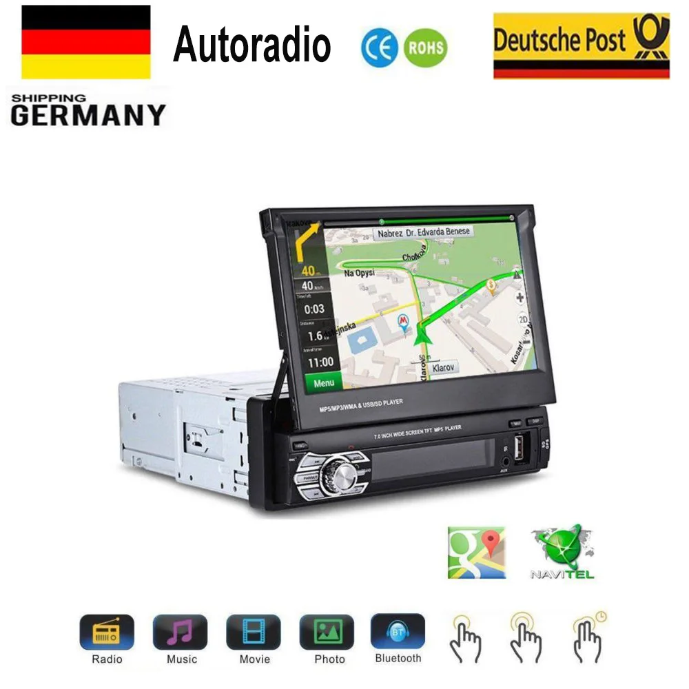 7-дюймовый Телескопический большой экран GPS Bluetooth Автомобильный MP5 плеер DVD FM/MP5