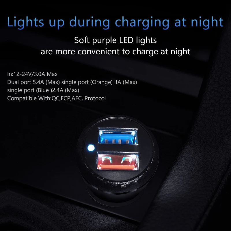 VVKing быстрое автомобильное зарядное устройство Quick Charge 3,0 2 USB QC3.0+ 2.4A 30 Вт Зарядка для iPhone samsung Xiaomi huawei FCP/AFC Автомобильная Быстрая зарядка
