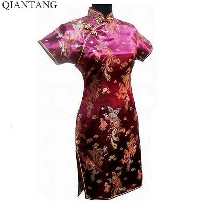 Атласное платье в китайском стиле.Размеры SML XL XXL XXXL 4XL 5XL 6XL J4063|xxxl 4xl|vestidos plusdress plus |
