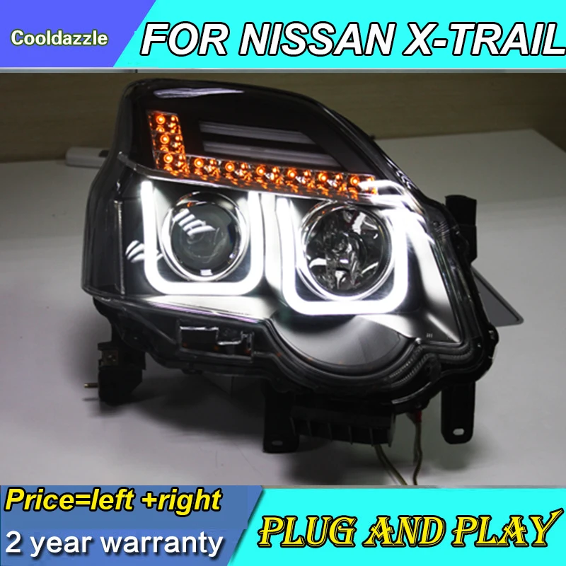 Для NISSAN X-TRAIL передние фары 2012 2013 год с дневными ходовыми огнями поворотные сигнальные парковочные огни